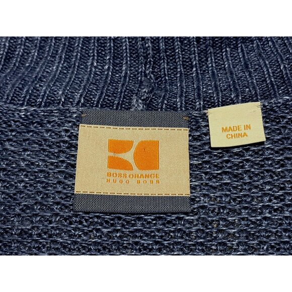 Hugo Boss Mens Linen Cardigan XL Shawl Collar Pockets Fisherman 100% Linen - Picture 7 of 11